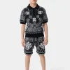 AMIRI Knitwear | Shirts>KIDS' BANDANA POLO BLACK