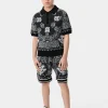 AMIRI Shorts & Sweatpants | Knitwear>KIDS' BANDANA SHORT BLACK