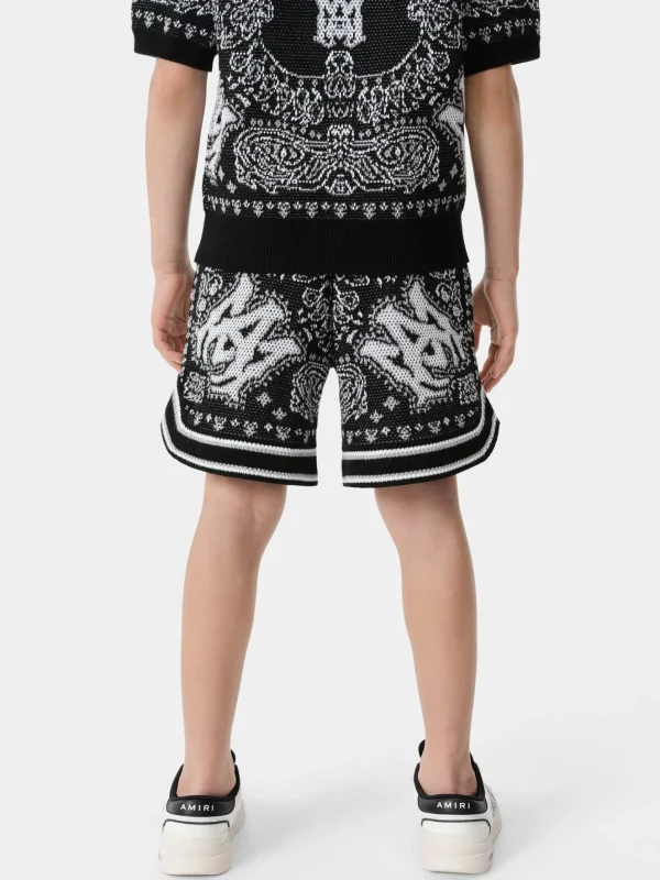 AMIRI Shorts & Sweatpants | Knitwear>KIDS' BANDANA SHORT BLACK