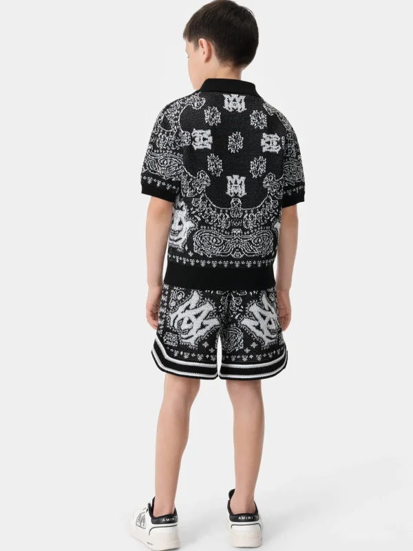 AMIRI Shorts & Sweatpants | Knitwear>KIDS' BANDANA SHORT BLACK
