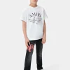 AMIRI Denim>KIDS' BANDANA STAGGERED LOGO JEAN FADED BLACK