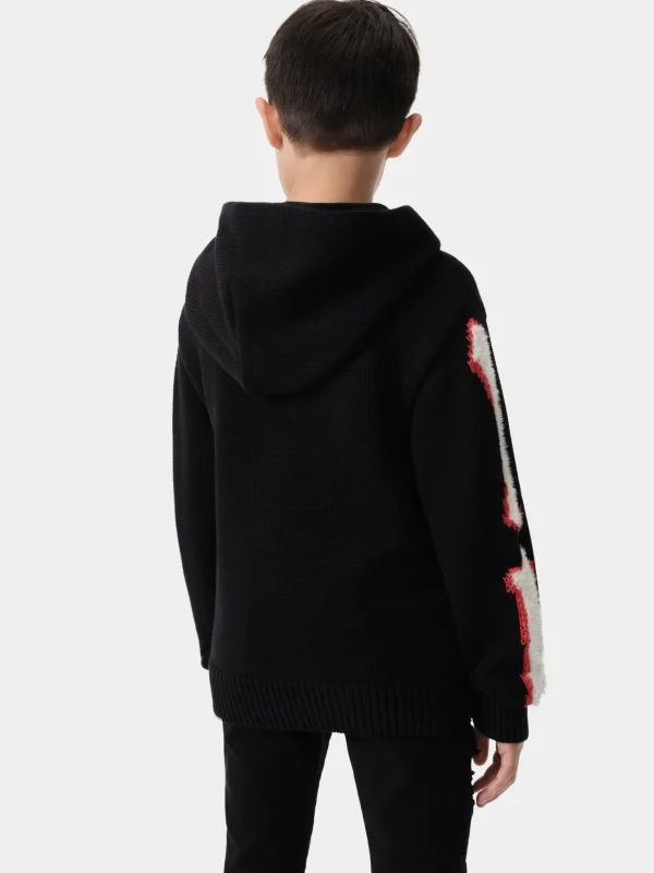 AMIRI Knitwear | Sweatshirts>KIDS' BONES HOODIE BLACK