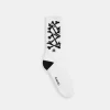 AMIRI Socks>KIDS' BONES STACKED SOCKS White Black