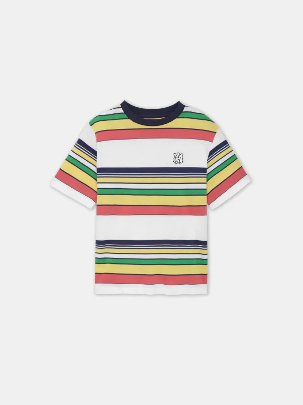 AMIRI Tees>KIDS' MA BAJA STRIPE TEE BLUE MULTI