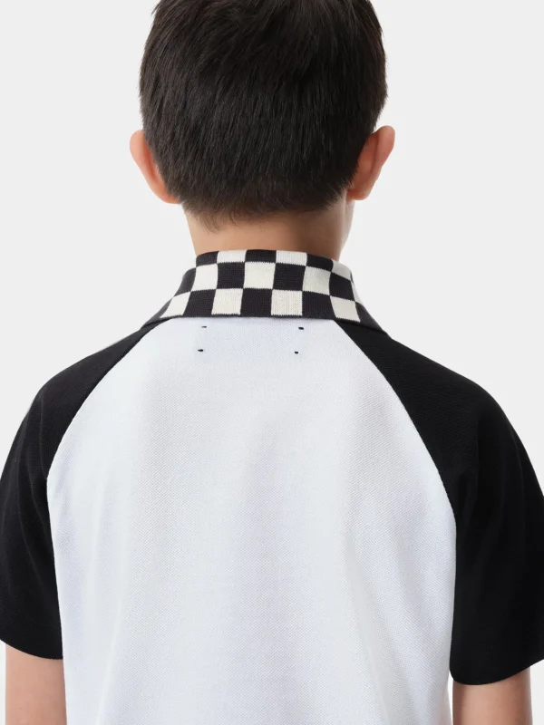 AMIRI Shirts>KIDS' MA CHECKERED 22 POLO White Black