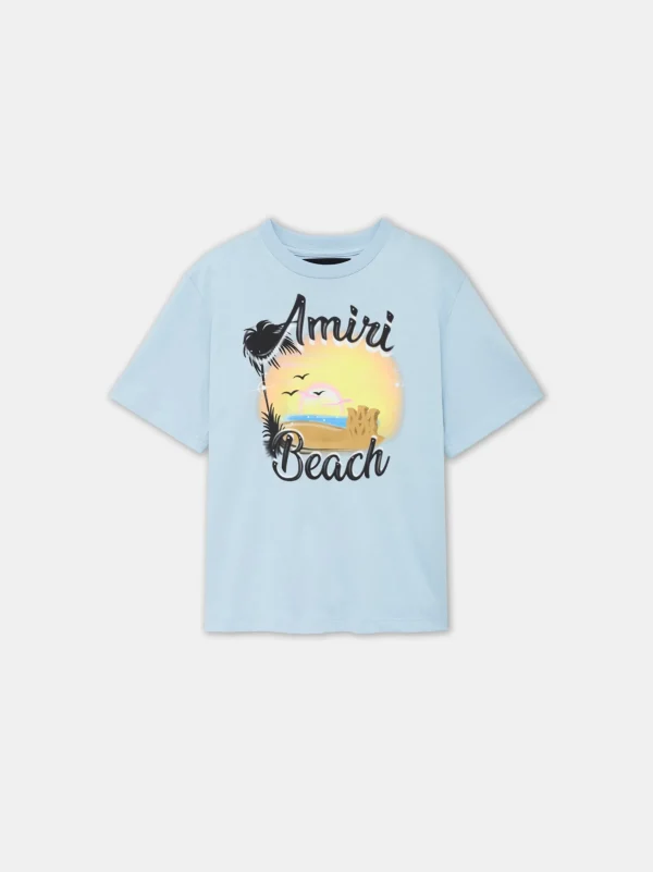 AMIRI Tees>KIDS' MA SANDCASTLE TEE Cerulean