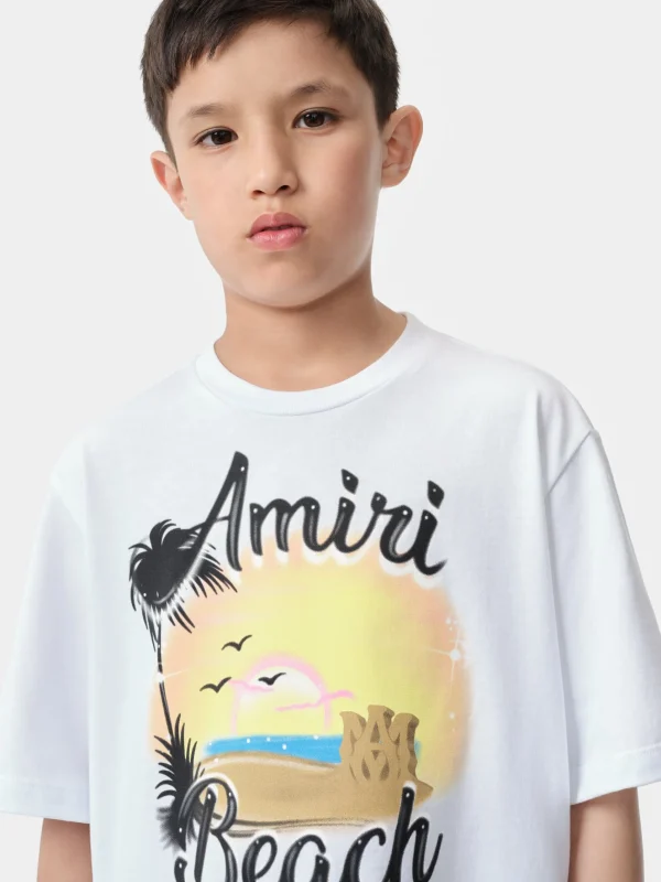 AMIRI Tees>KIDS' MA SANDCASTLE TEE White