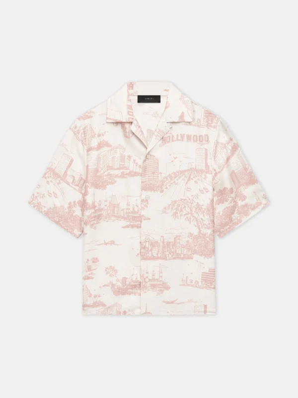 AMIRI Shirts>LA LANDMARK BOWLING SHIRT Alabaster