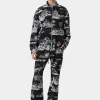 AMIRI Pants>LA LANDMARK TAPESTRY FLARE BLACK
