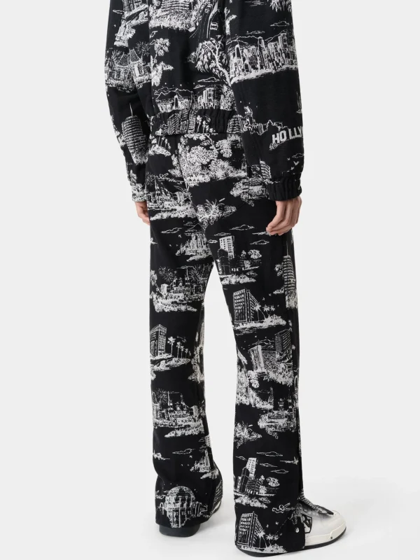 AMIRI Pants>LA LANDMARK TAPESTRY FLARE BLACK