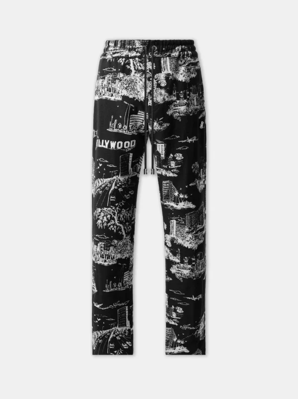AMIRI Pants>LA LANDMARK TAPESTRY FLARE BLACK