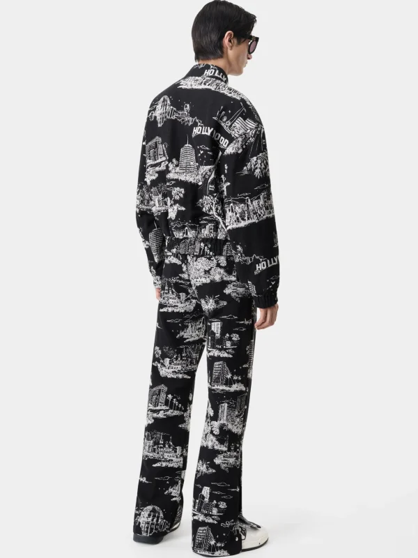 AMIRI Pants>LA LANDMARK TAPESTRY FLARE BLACK