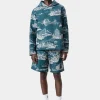 AMIRI Sweatshirts>LA LANDMARK TAPESTRY HOODIE Deep Teal