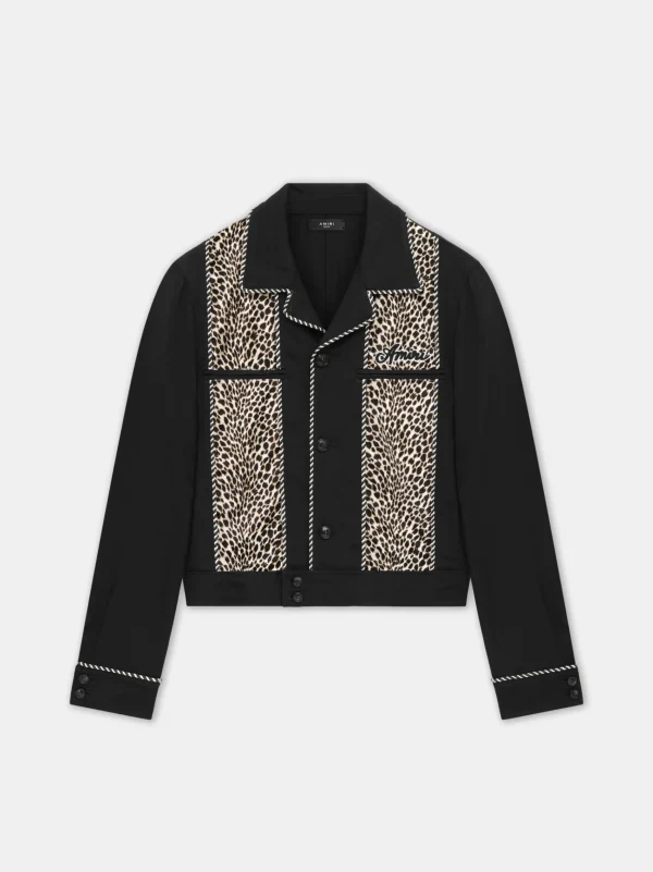 AMIRI Outerwear>LEOPARD CADET JACKET BLACK