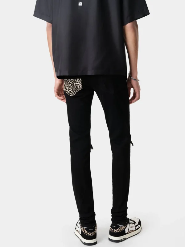 AMIRI Denim>LEOPARD MX1 JEAN BLACK OD
