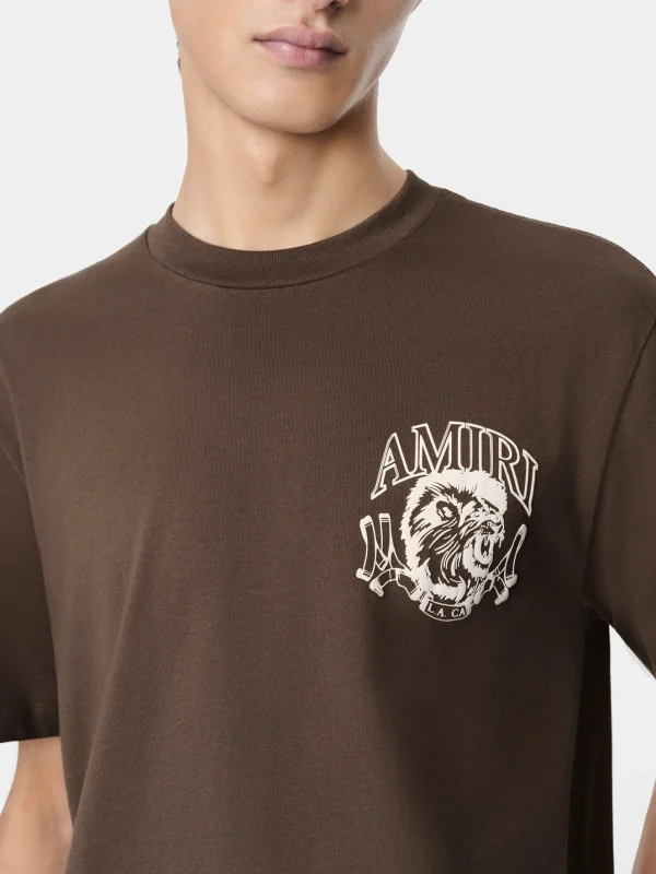 AMIRI Tees>LION OUTLINE TEE DARK BROWN