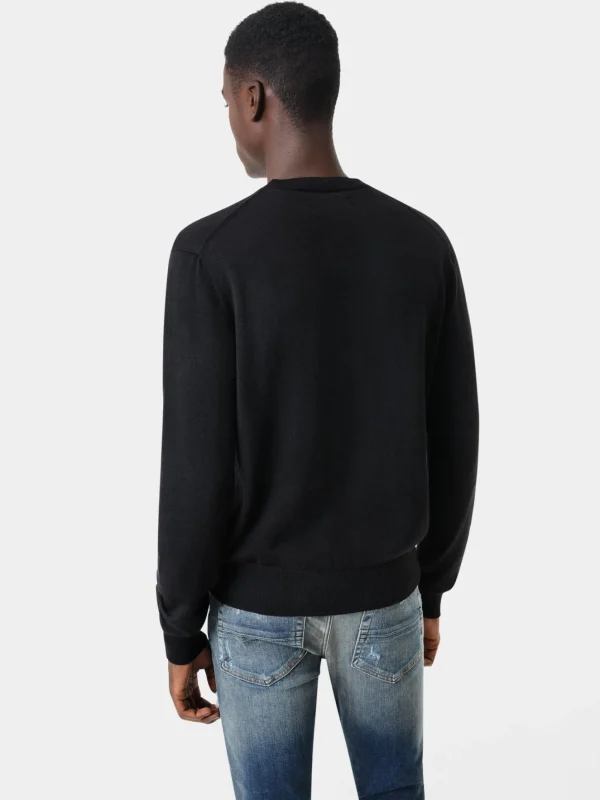 AMIRI Knitwear>LONG SLEEVE CREW- BLACK