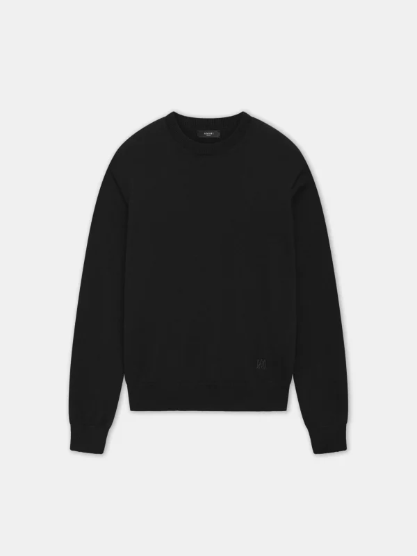 AMIRI Knitwear>LONG SLEEVE CREW- BLACK