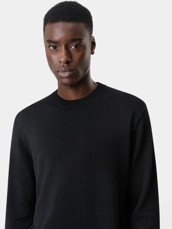 AMIRI Knitwear>LONG SLEEVE CREW- BLACK