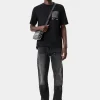 AMIRI Tees>MA BANDANA SILK APPLIQUE TEE BLACK