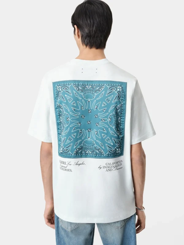 AMIRI Tees>MA BANDANA SILK APPLIQUE TEE ICE