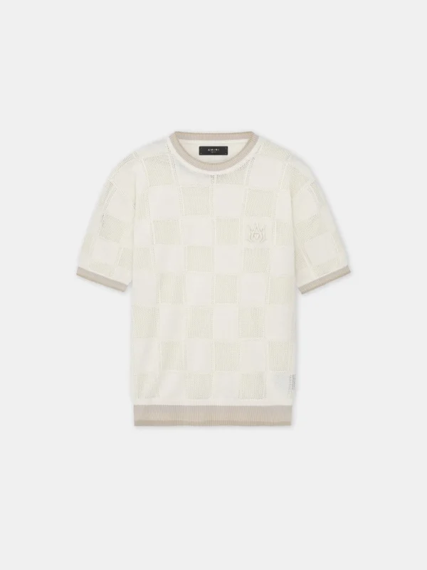 AMIRI Knitwear>MA CHECKERED TEE BIRCH