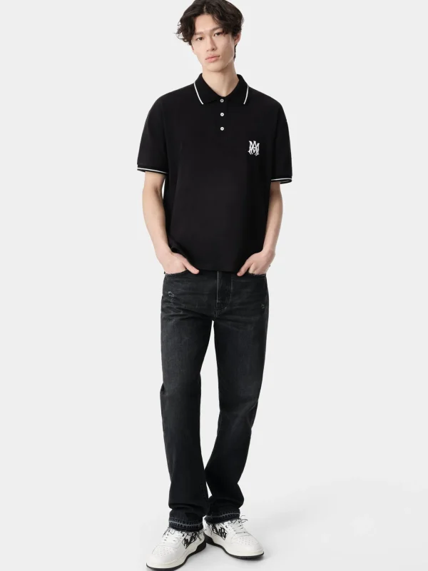 AMIRI Tees>MA CORE LOGO POLO BLACK