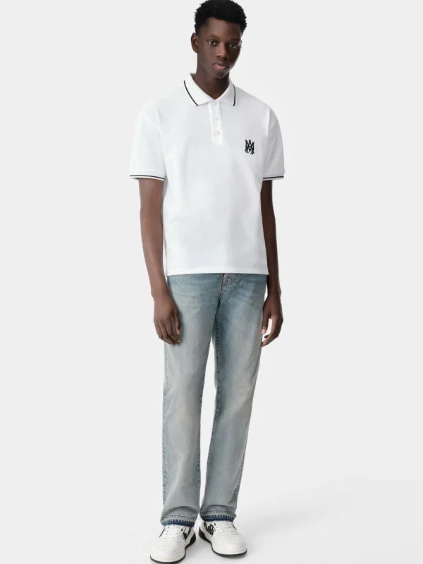 AMIRI Tees>MA CORE LOGO POLO White