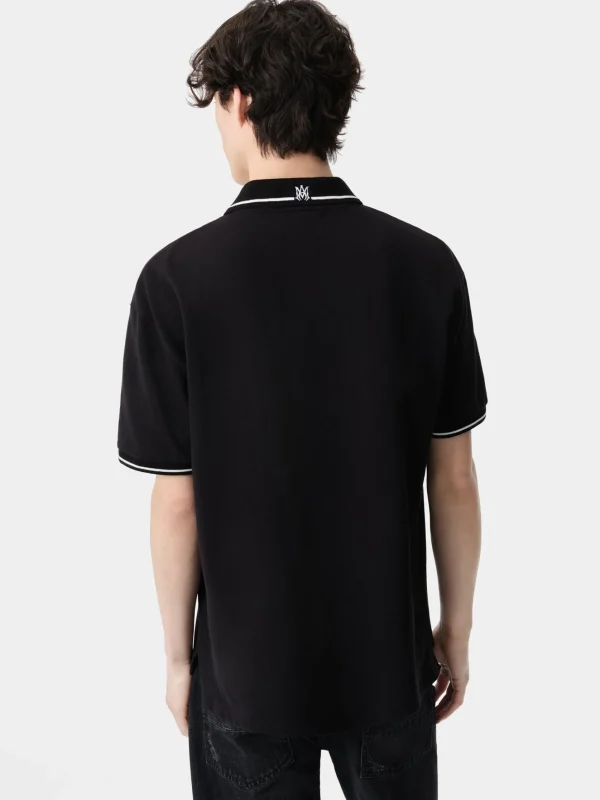 AMIRI Tees>MA CORE LOGO POLO BLACK