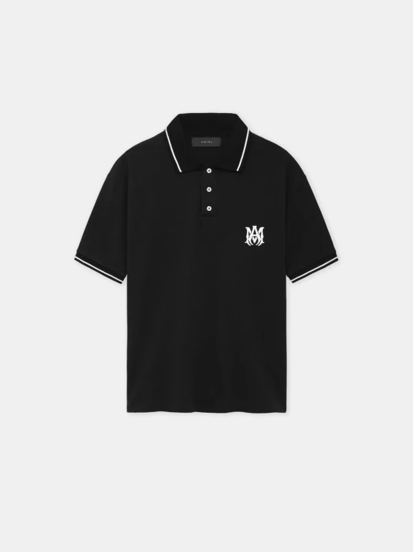AMIRI Tees>MA CORE LOGO POLO BLACK