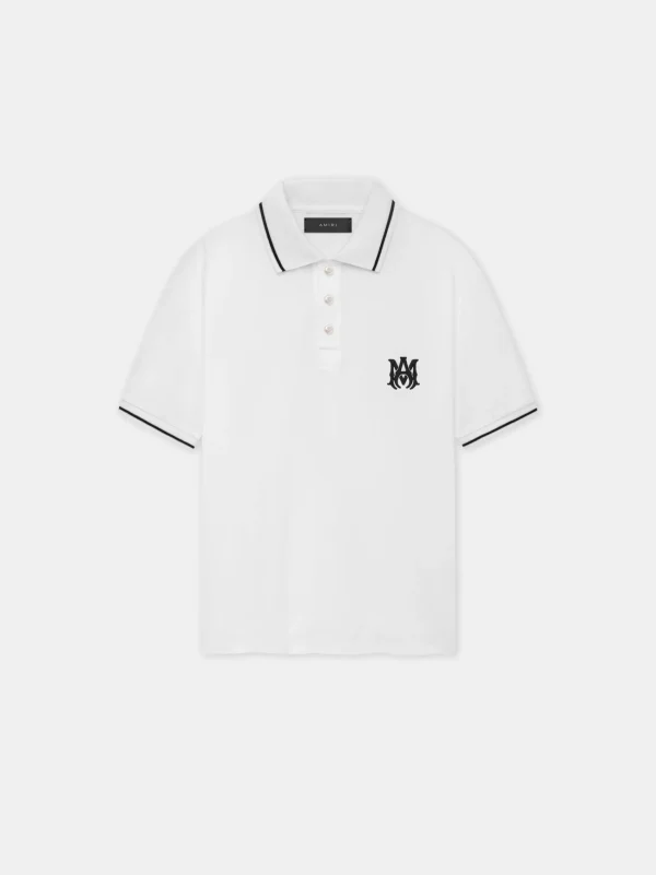 AMIRI Tees>MA CORE LOGO POLO White