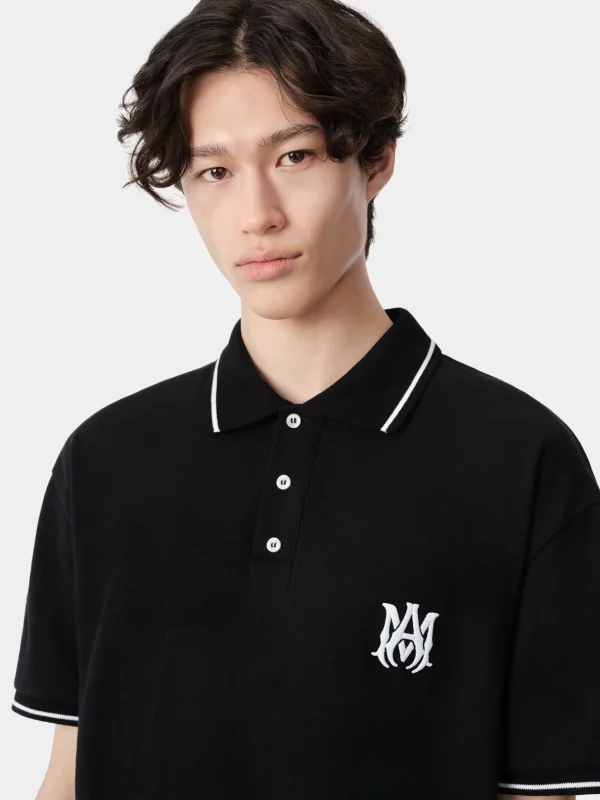 AMIRI Tees>MA CORE LOGO POLO BLACK