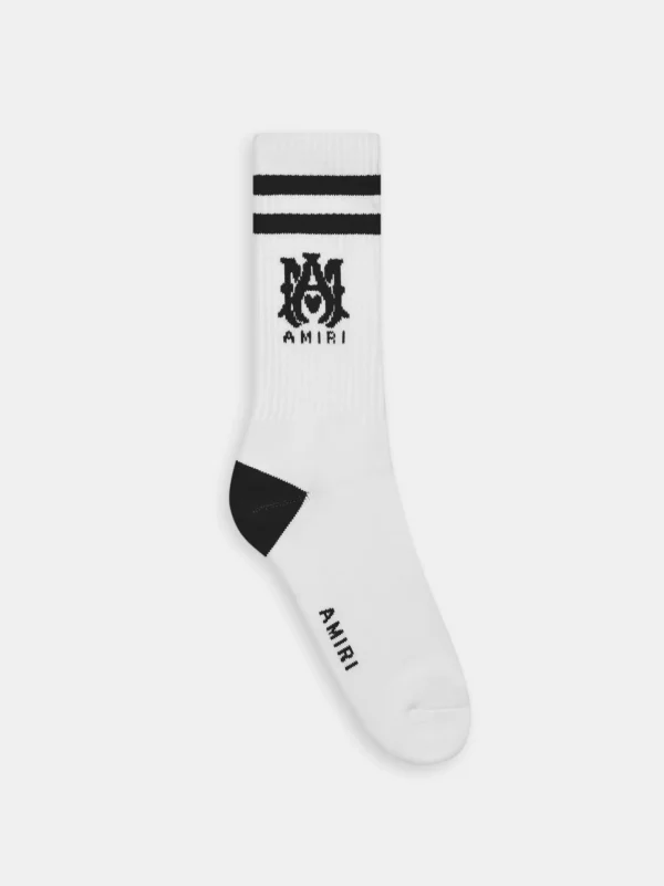 AMIRI Socks | Socks>MA CORE LOGO SOCKS White Black