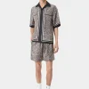 AMIRI Shirts>MA LEOPARD BOWLING SHIRT Black Birch