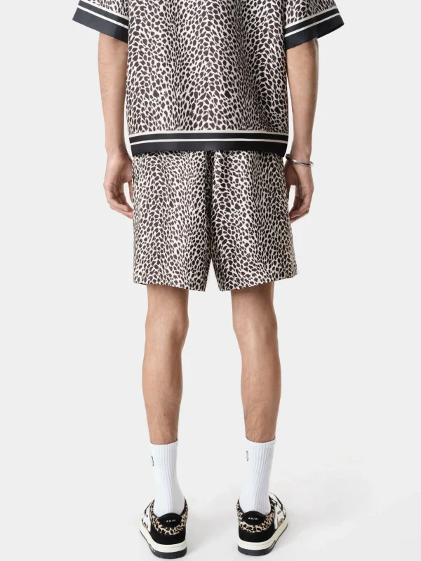 AMIRI Shorts & Sweatpants>MA LEOPARD SHORT Black Birch