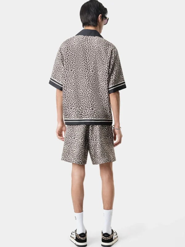 AMIRI Shorts & Sweatpants>MA LEOPARD SHORT Black Birch