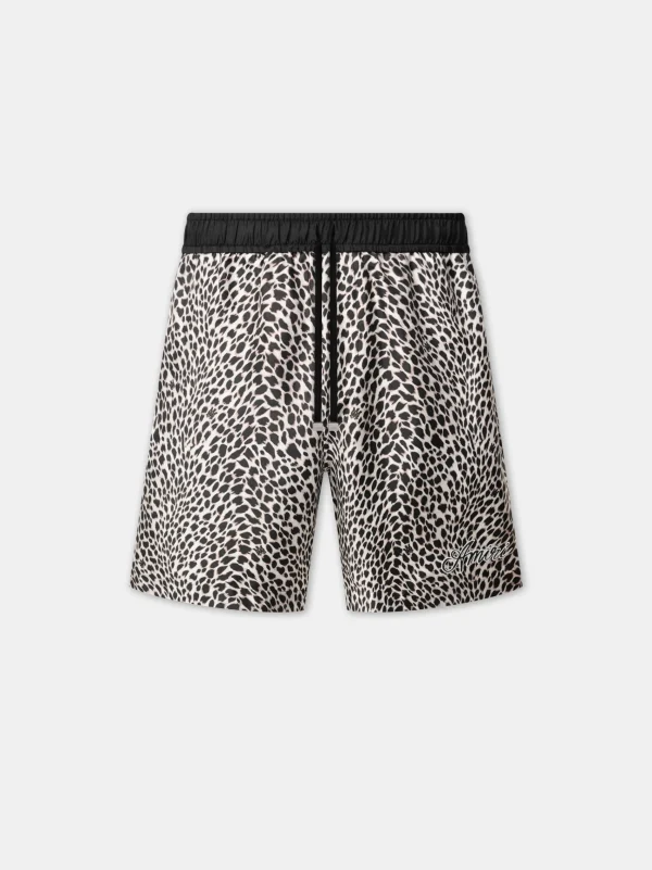 AMIRI Shorts & Sweatpants>MA LEOPARD SHORT Black Birch
