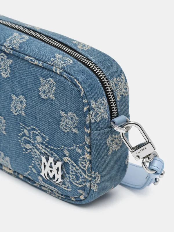 AMIRI Crossbody | Bags>MA PAISLEY JACQUARD CAMERA CASE Antique Indigo