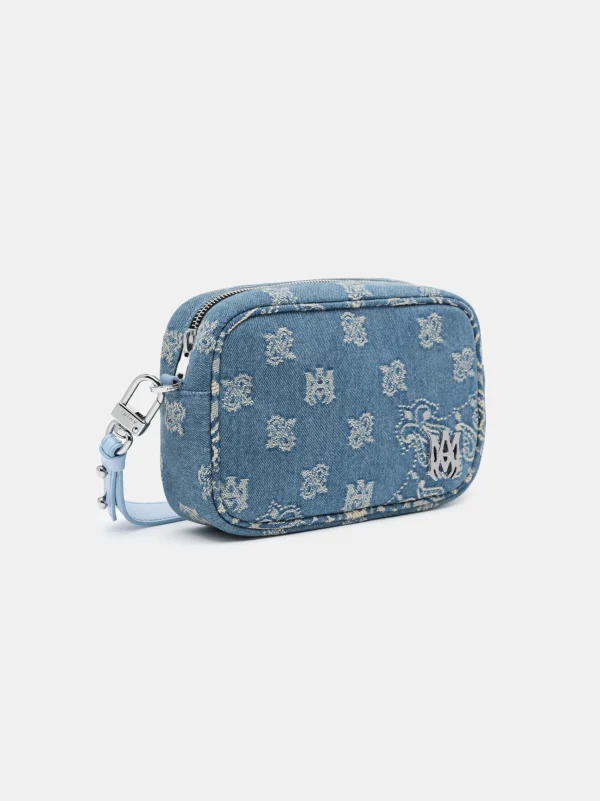 AMIRI Crossbody | Bags>MA PAISLEY JACQUARD CAMERA CASE Antique Indigo