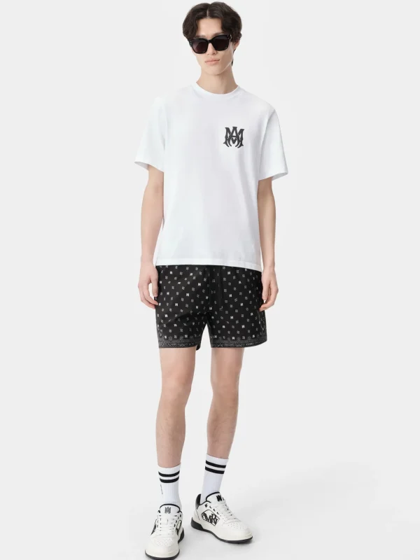 AMIRI Swimwear>MA PAISLEY SWIM TRUNK BLACK