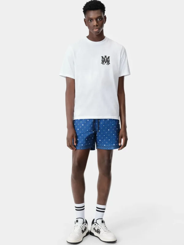 AMIRI Swimwear>MA PAISLEY SWIM TRUNK Blue