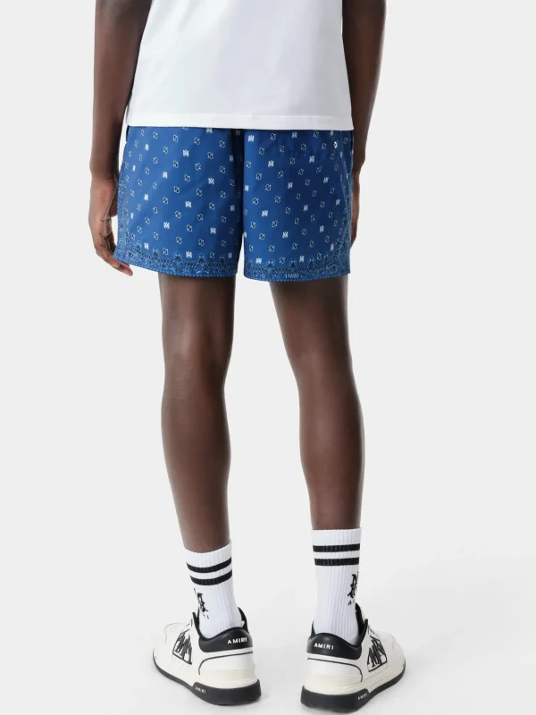 AMIRI Swimwear>MA PAISLEY SWIM TRUNK Blue