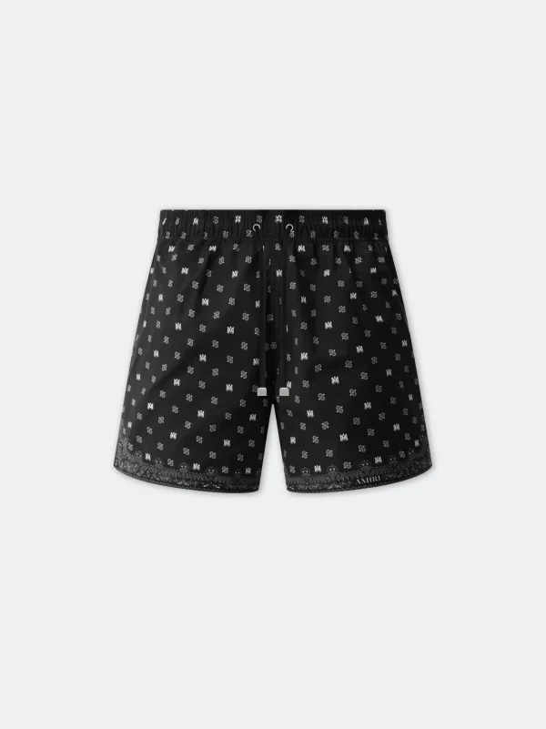 AMIRI Swimwear>MA PAISLEY SWIM TRUNK BLACK