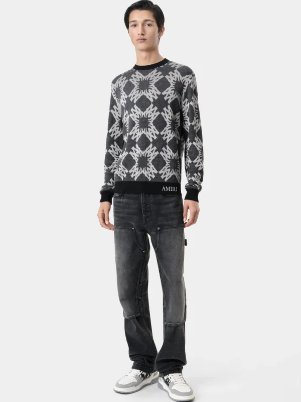 AMIRI Knitwear>MA QUAD CREWNECK Dark Grey