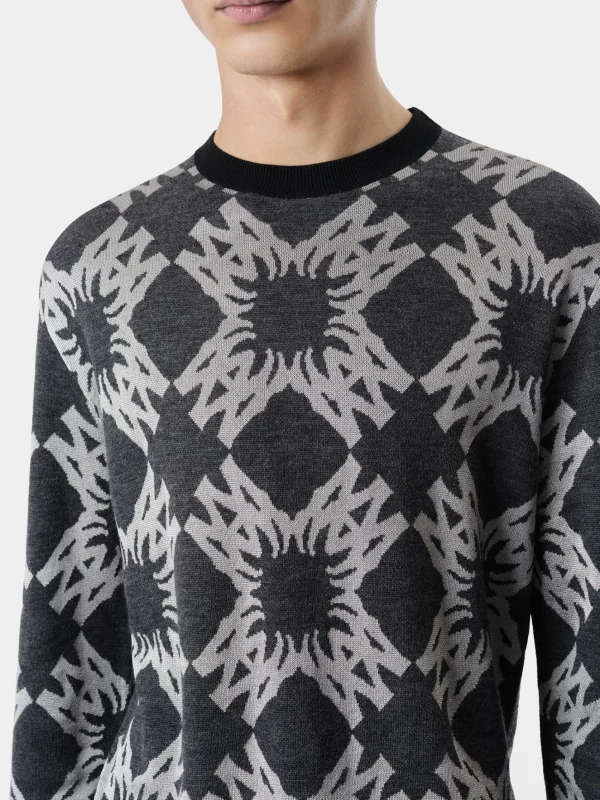 AMIRI Knitwear>MA QUAD CREWNECK Dark Grey