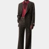 AMIRI Outerwear>MA QUAD DOUBLE-BREASTED BLAZER DARK BROWN