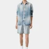AMIRI Shirts | Denim>MA QUAD INTERIOR LONG SLEEVE SHIRT Antique Indigo