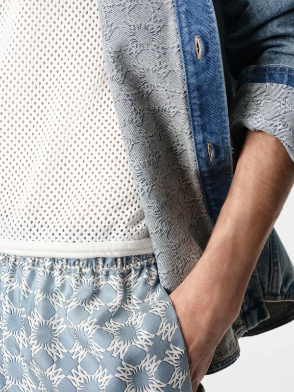 AMIRI Shirts | Denim>MA QUAD INTERIOR LONG SLEEVE SHIRT Antique Indigo