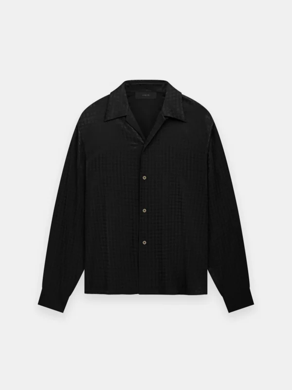 AMIRI Shirts>MA QUAD LONG SLEEVE SHIRT BLACK
