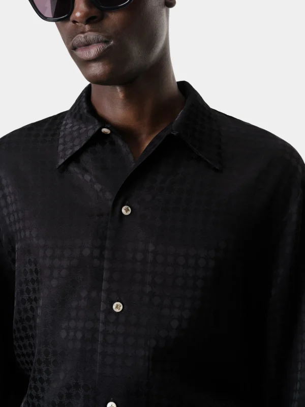 AMIRI Shirts>MA QUAD LONG SLEEVE SHIRT BLACK